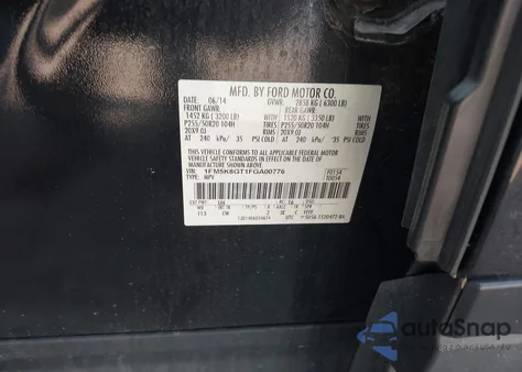 2015 Ford Explorer Sport z USA, uszkodzony, nr VIN 1FM5K8GT1FGA00776